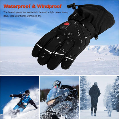 Heated Gloves, Rechargeable Heated Gloves for Women and Men, Winter Electric Heated Work Gloves for Ski Motorcycle Hunting and Arthritis Hands