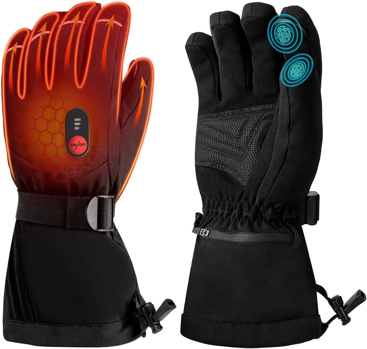 Heated Gloves, Rechargeable Heated Gloves for Women and Men, Winter Electric Heated Work Gloves for Ski Motorcycle Hunting and Arthritis Hands