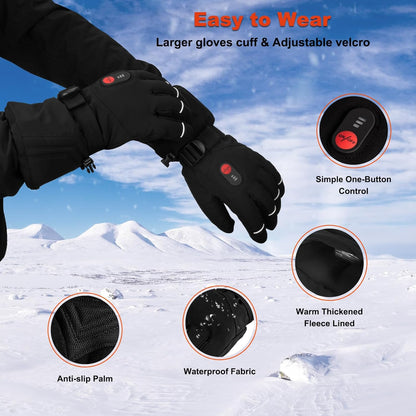 Heated Gloves, Rechargeable Heated Gloves for Women and Men, Winter Electric Heated Work Gloves for Ski Motorcycle Hunting and Arthritis Hands