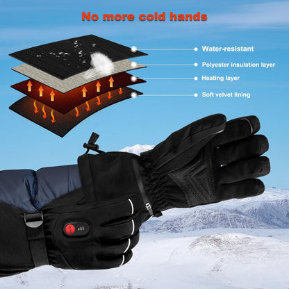 Heated Gloves, Rechargeable Heated Gloves for Women and Men, Winter Electric Heated Work Gloves for Ski Motorcycle Hunting and Arthritis Hands